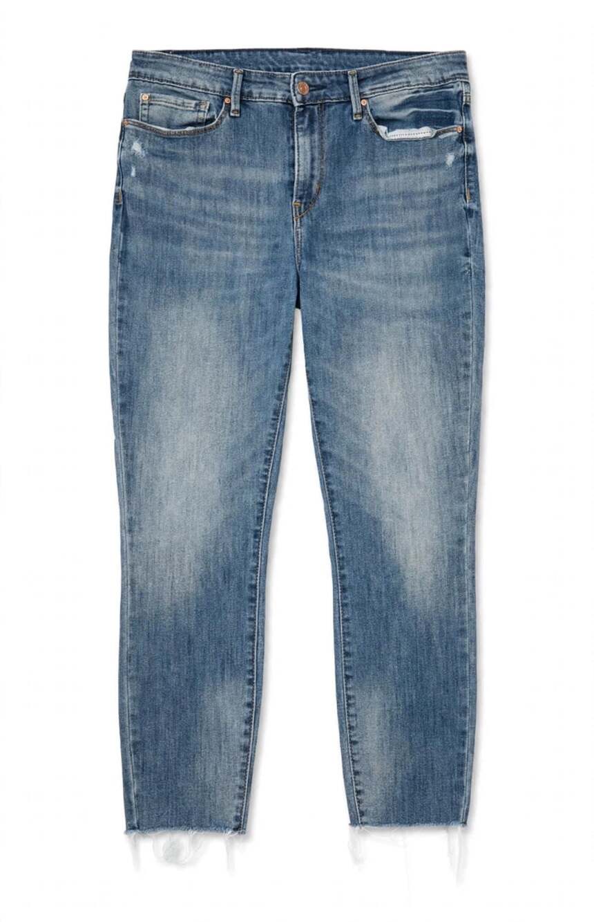 Levi Strauss Denizen Distressed Straight Leg Jeans Size 10 W30 Raw Hem